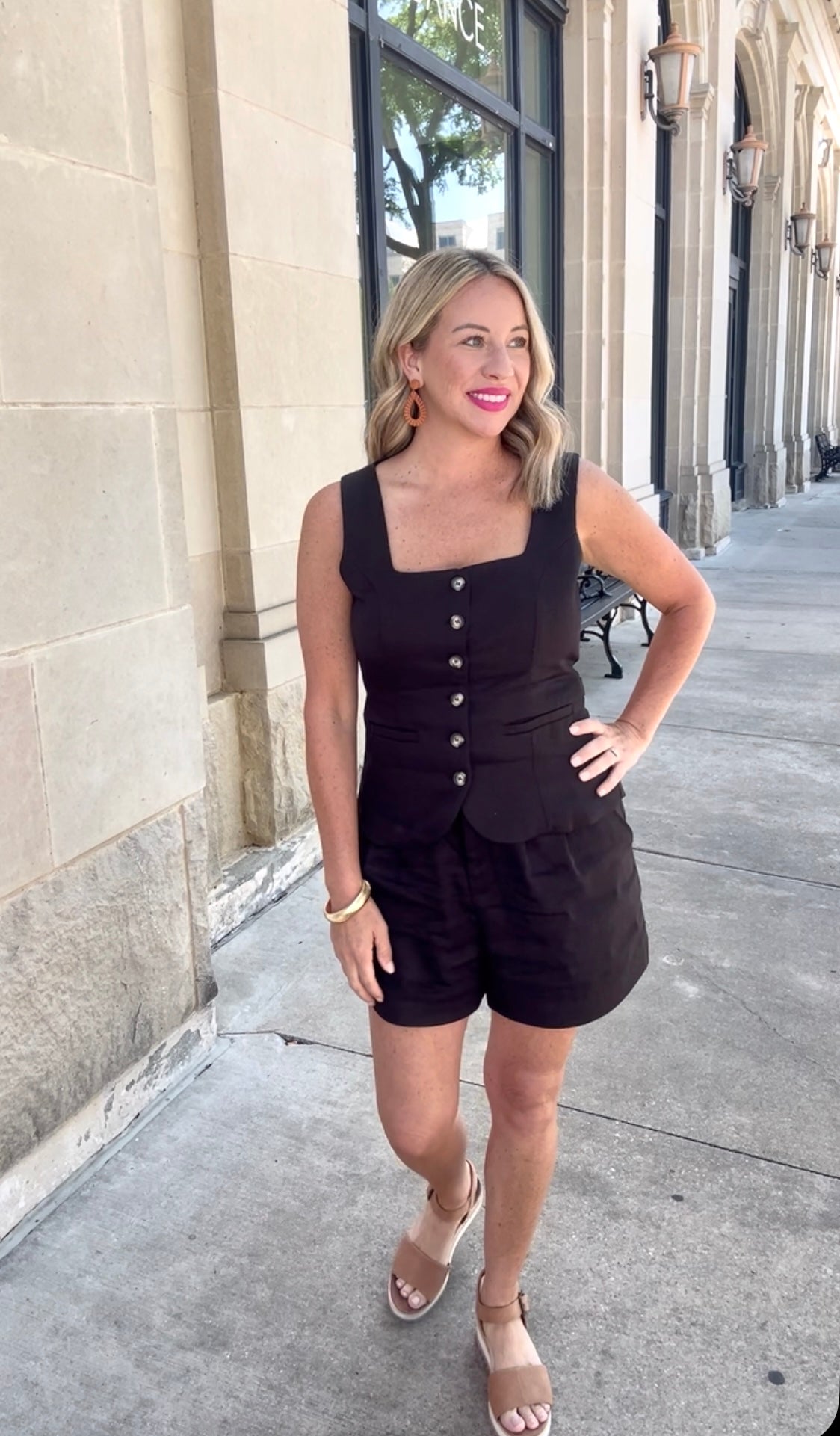 Posh Button Front Vest
