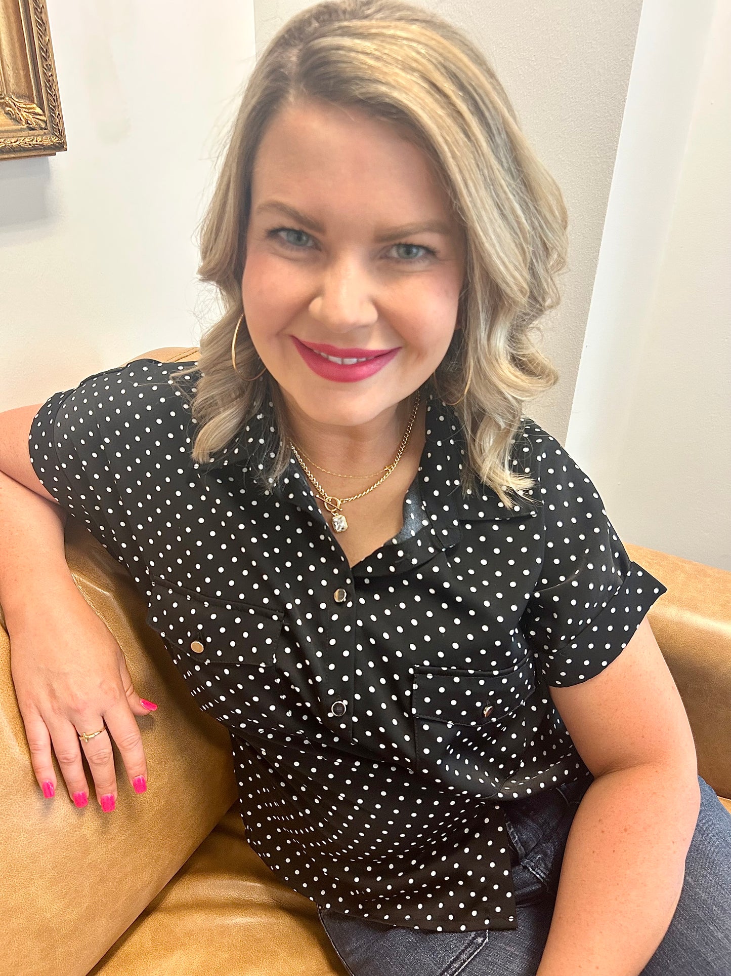 Posh Polka Dot Top