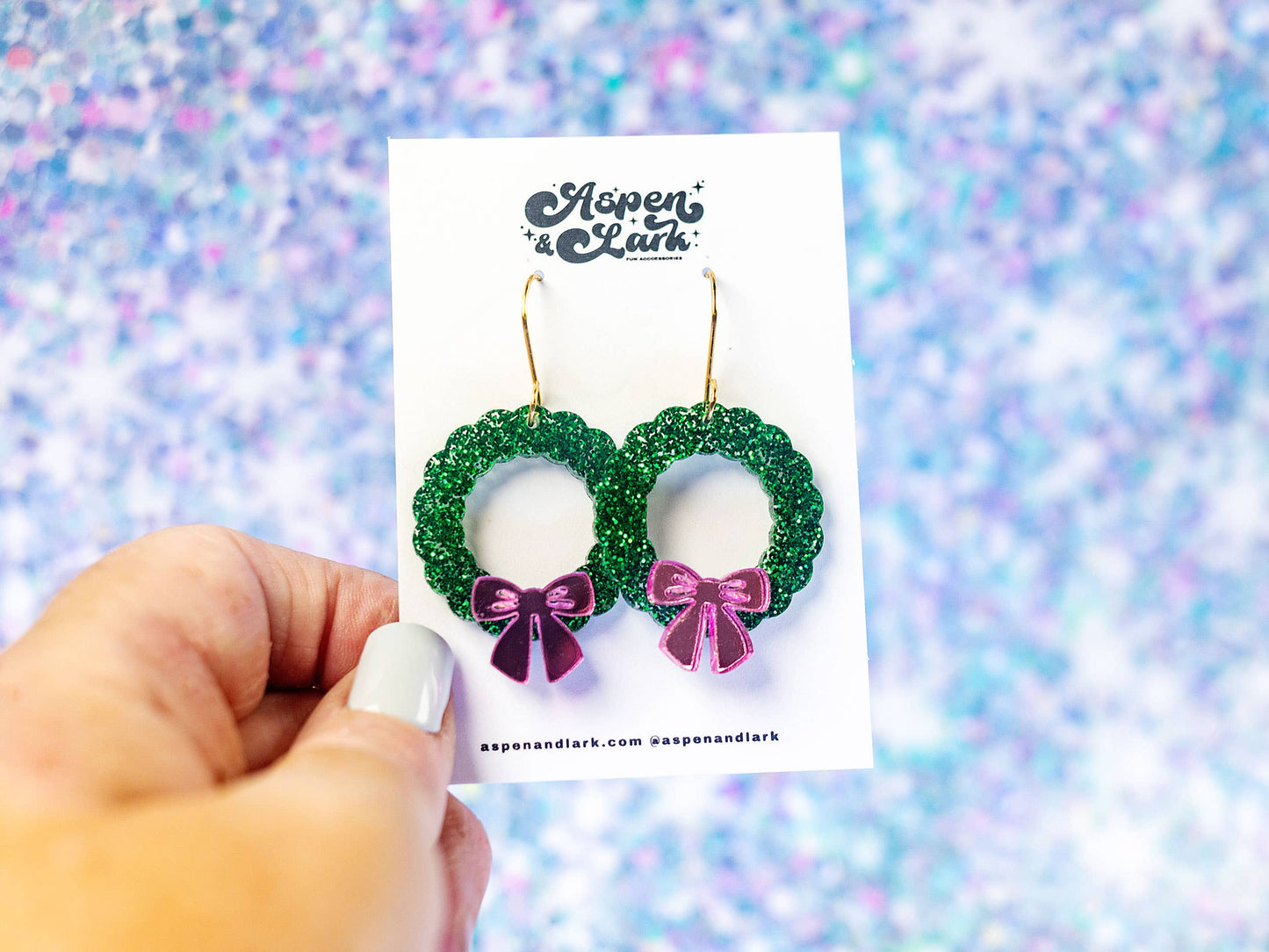 Glitter Wreath Dangles