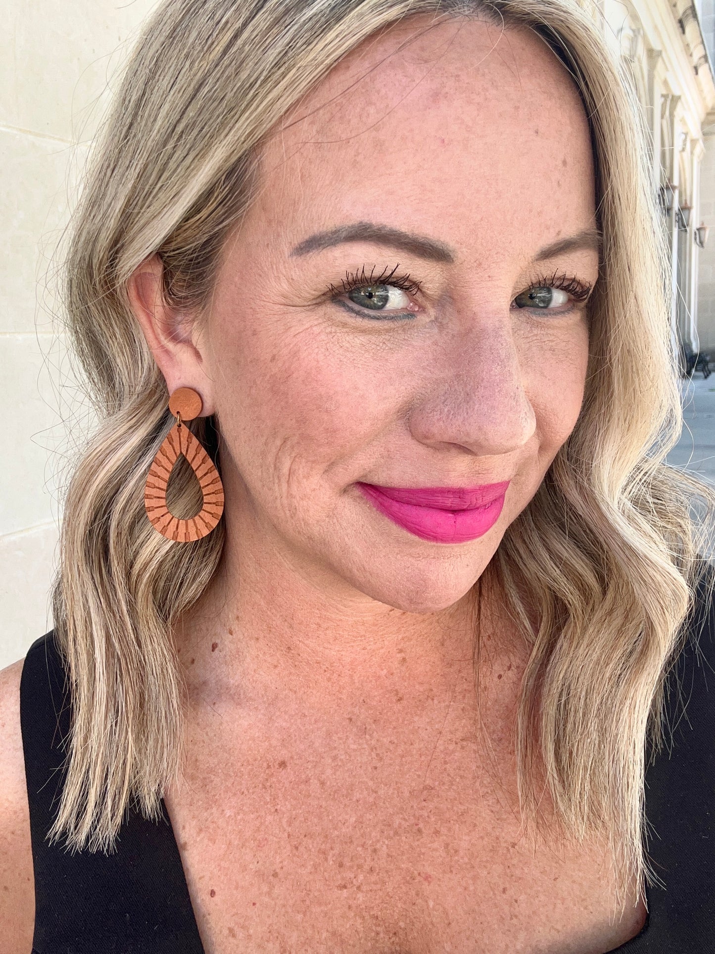 Wood Teardrop Earrings