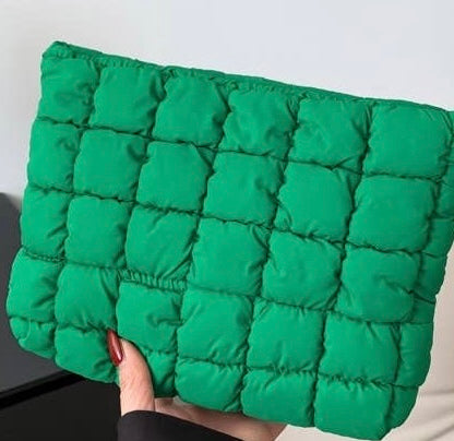Quilted Make Up Bag- Green