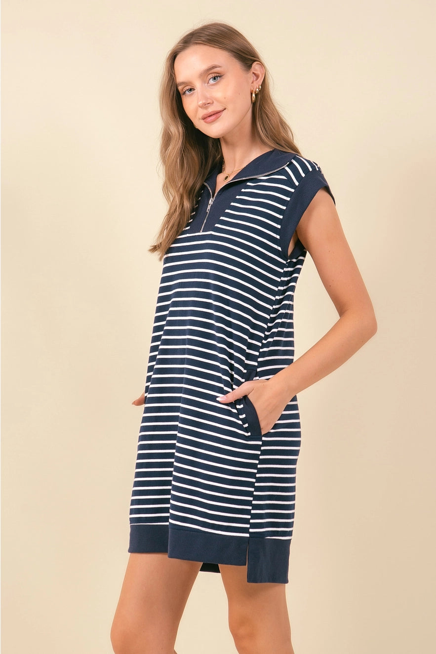 Striped French Terry Dress