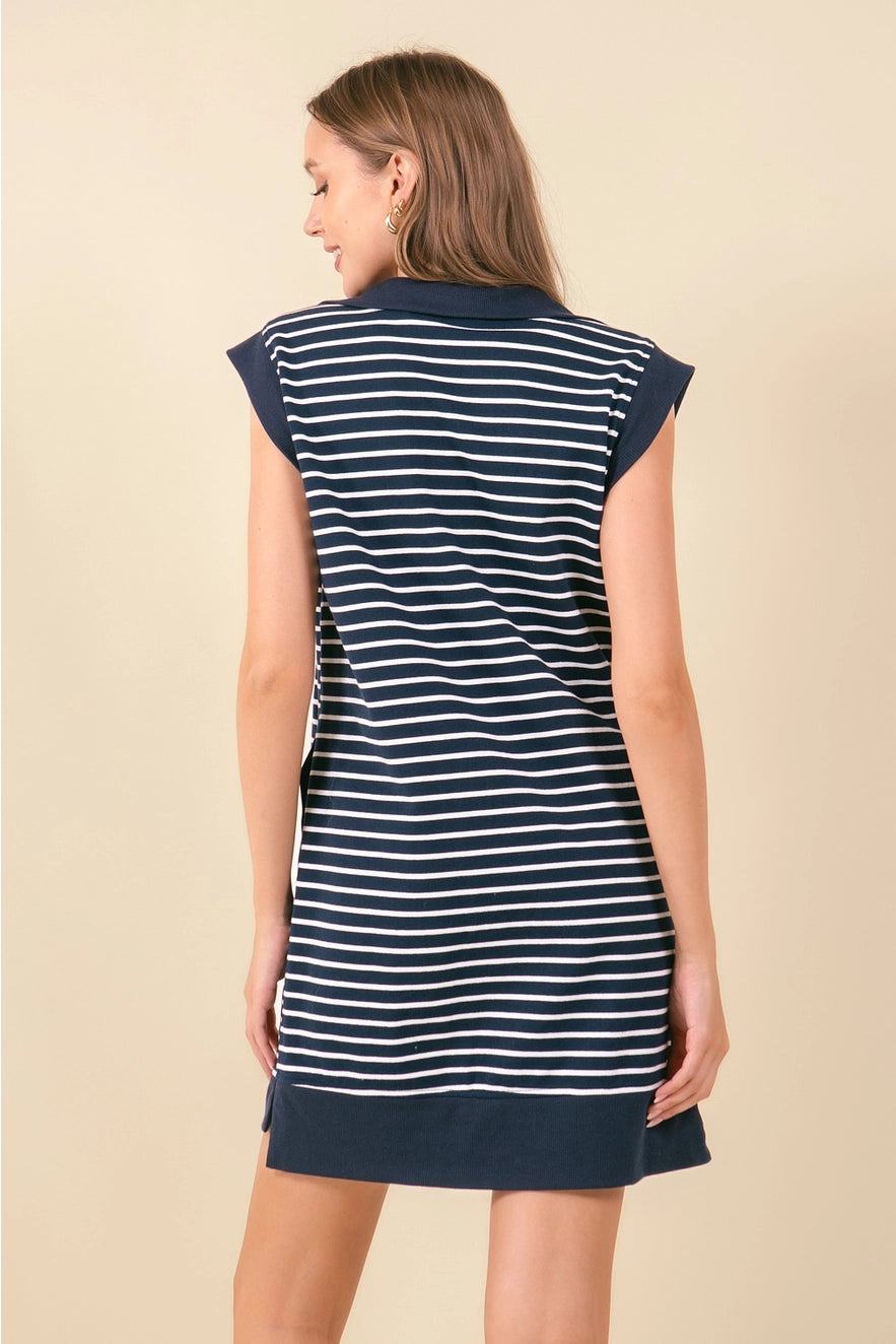 Striped French Terry Dress