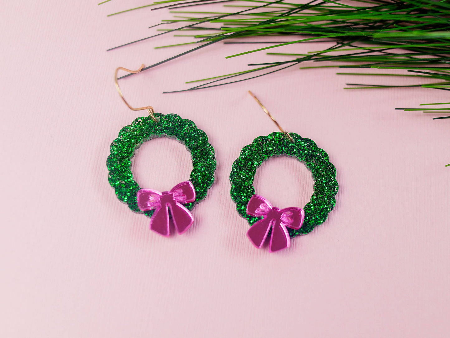 Glitter Wreath Dangles
