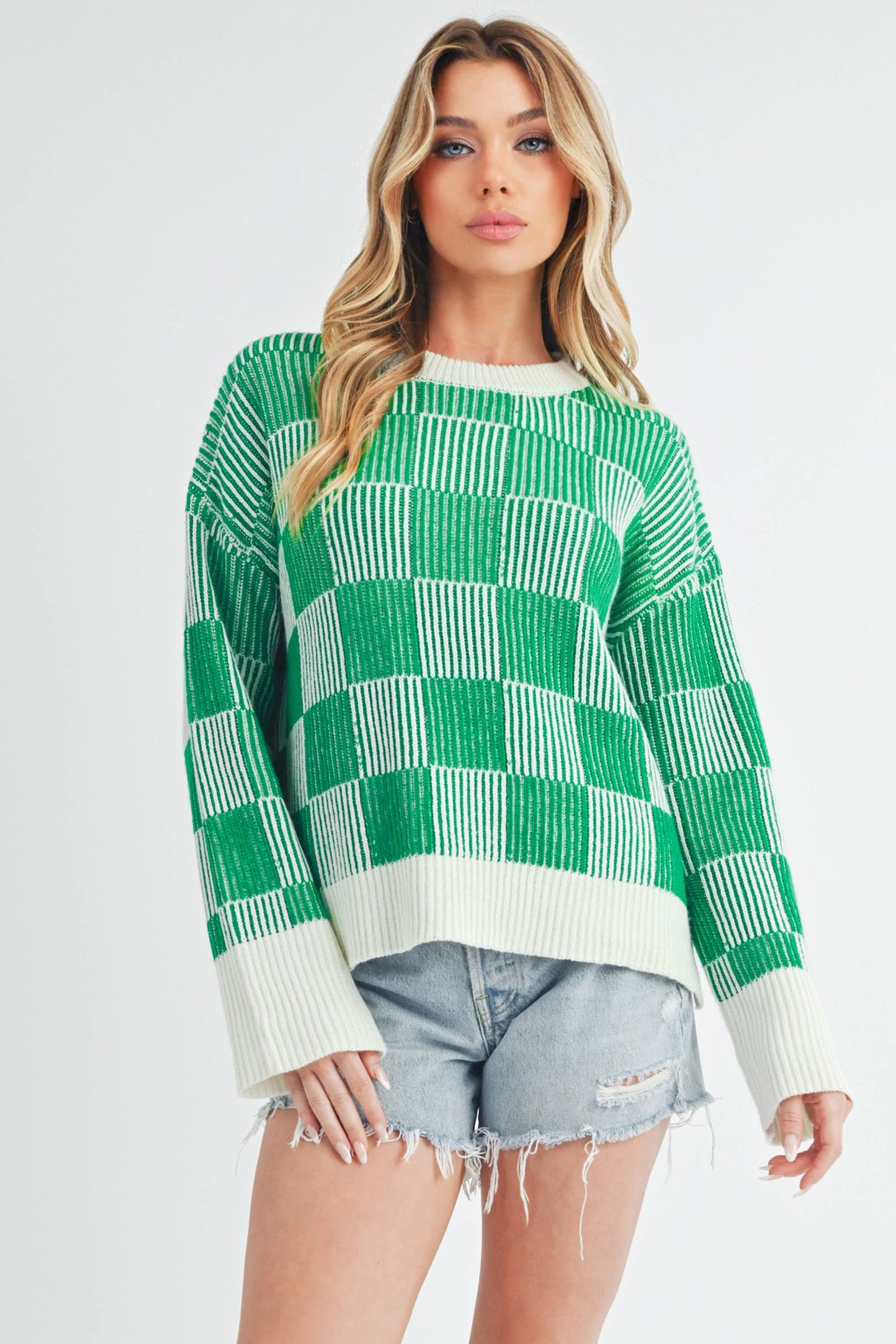 Emerald Checkered Sweater