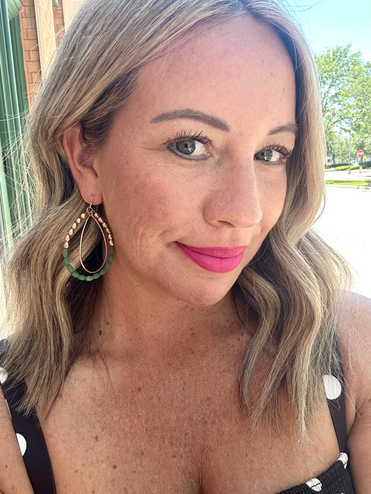 Matte Sage & Gold Earring