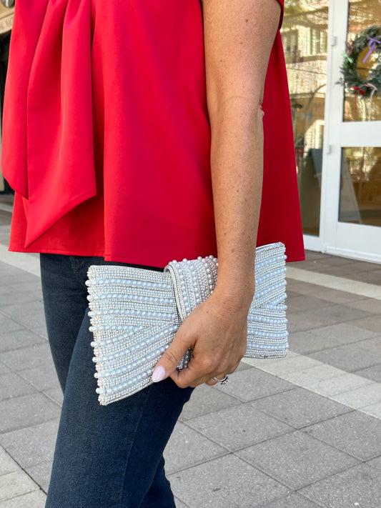 Glam Party Clutch- Silver