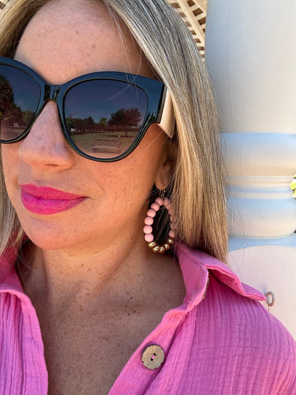 Light Pink Clay Bead Earrings