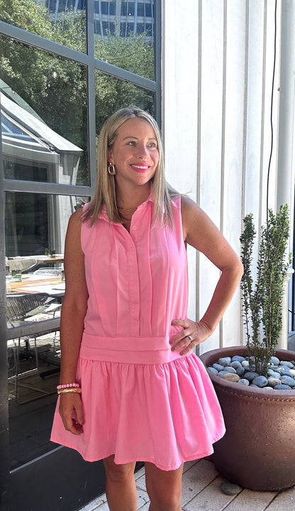 Pink Palms Mini Dress