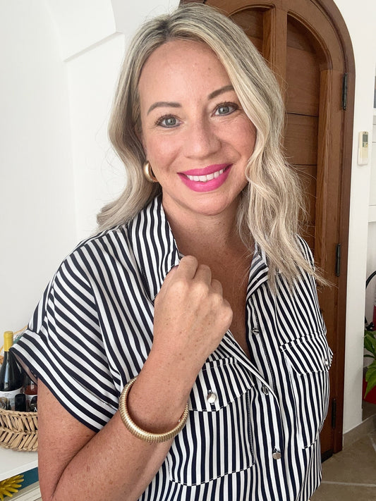 Navy Striped Top