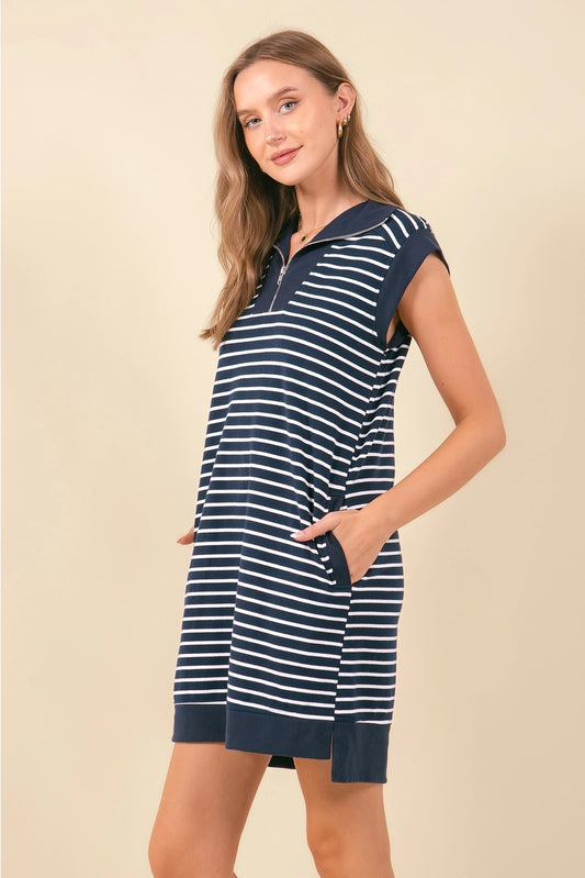 Striped French Terry Dress