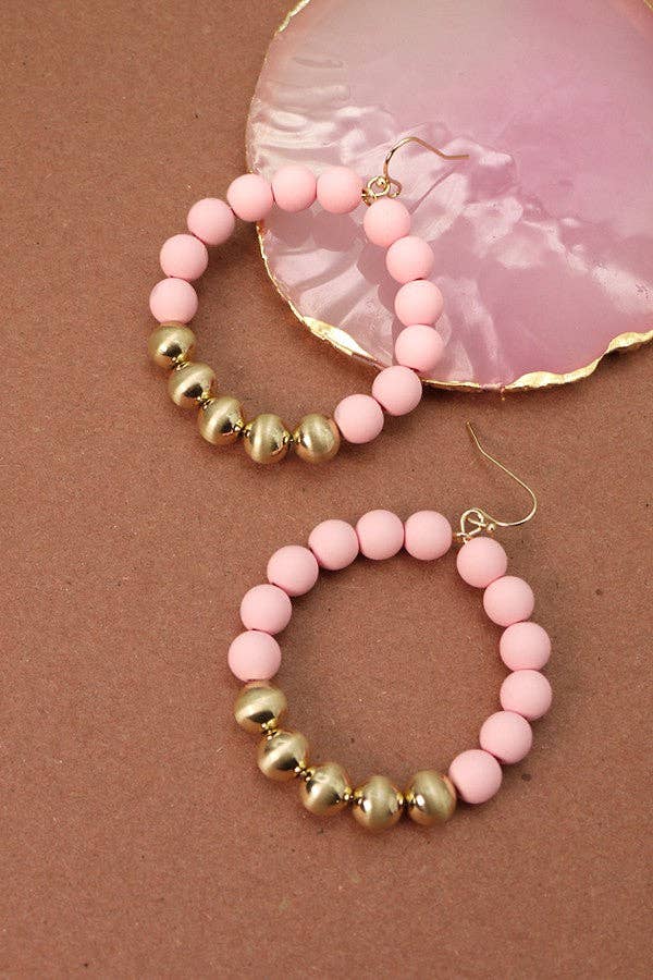 Light Pink Clay Bead Earrings