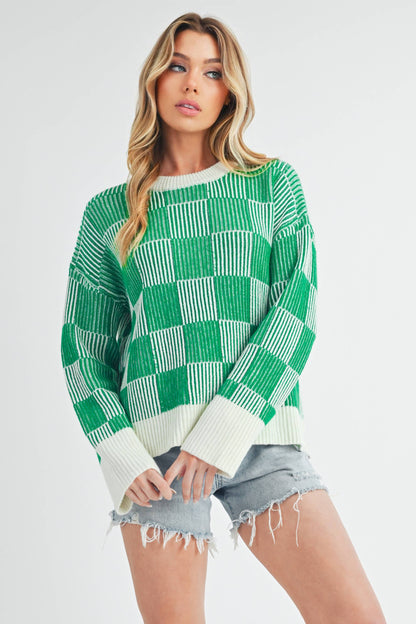 Emerald Checkered Sweater